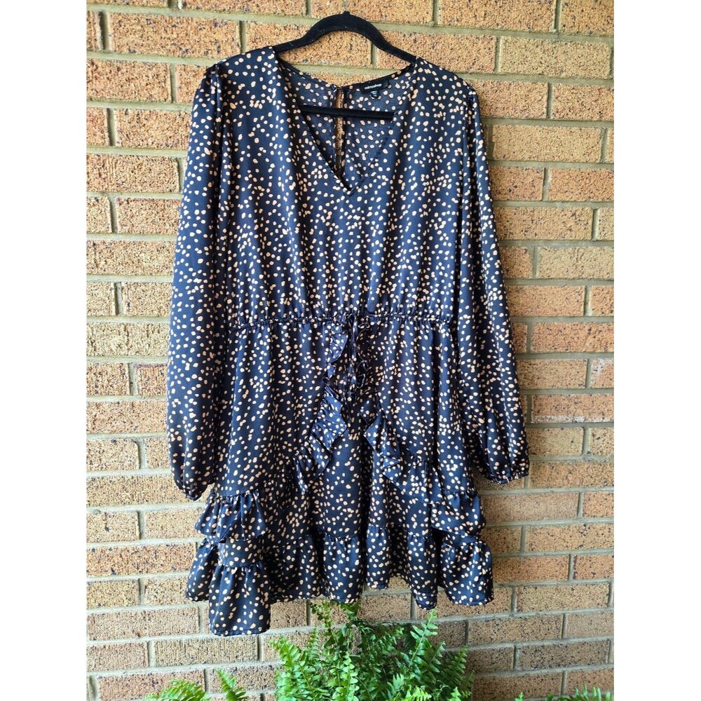 Mitosshop Polka Dot Ruffled Mini Dress - 1X